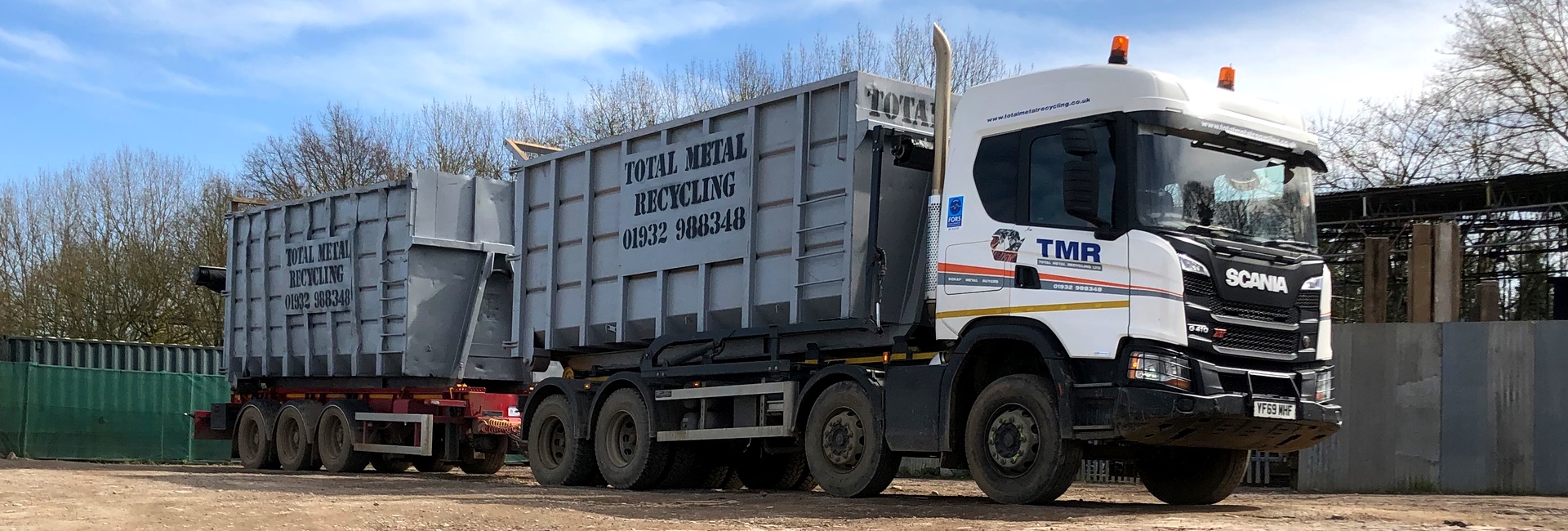 Total Metal Recycling truck with Roll on off Bins